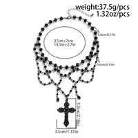 Thumbnail for Gothic Layered Cross Pendant Crystal Chain Choker Necklace - ArtGalleryZen