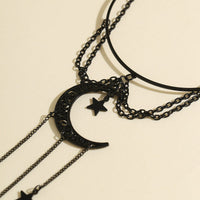 Thumbnail for Gothic Layered Moon Star Tassel Arm Cuff - ArtGalleryZen
