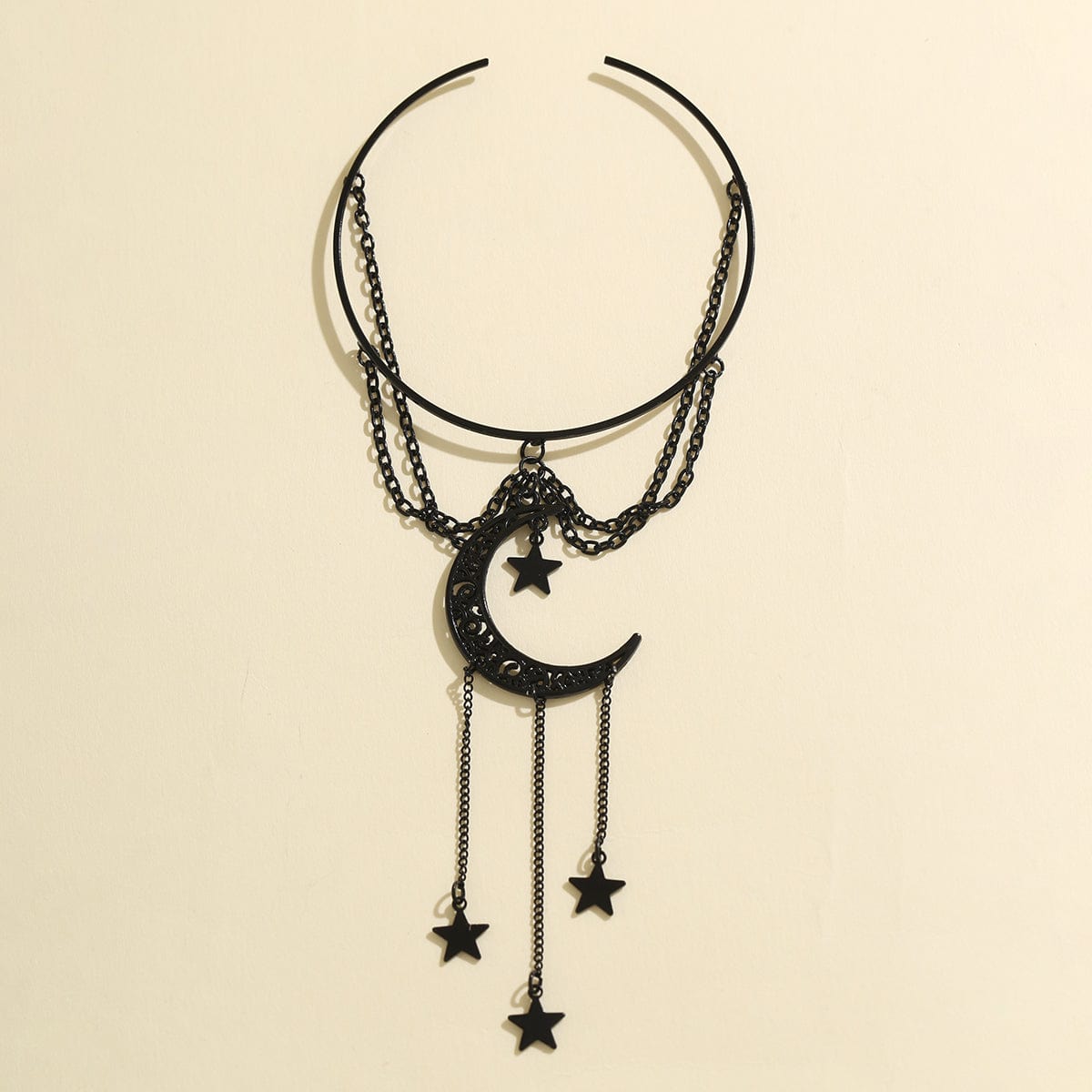 Gothic Layered Moon Star Tassel Arm Cuff - ArtGalleryZen