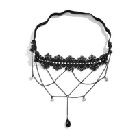 Thumbnail for Gothic Layered Rhinestone Crystal Charm Elastic Lace Thigh Leg Chain - ArtGalleryZen