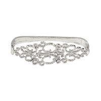 Thumbnail for Gothic Rhinestone Inlaid Abstract Lace Pattern Bangle Bracelet - ArtGalleryZen