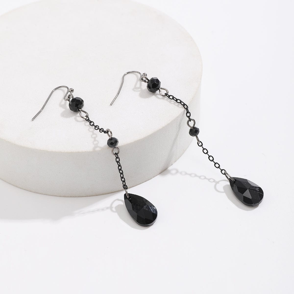 Gothic Rhinestone Waterdrop Dangle Earrings - ArtGalleryZen