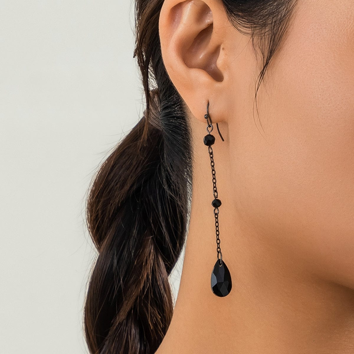 Gothic Rhinestone Waterdrop Dangle Earrings - ArtGalleryZen