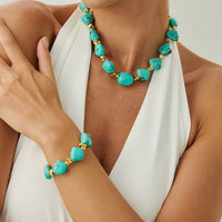 Thumbnail for Gradient Irregular Resin Beaded Necklace Bracelet - ArtGalleryZen