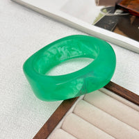 Thumbnail for Green Silver Foil Square Resin Bangle Bracelet - ArtGalleryZen
