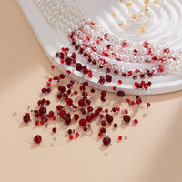 Thumbnail for Halloween Chunky Crystal Tassel Dripping Blood Pearl Chain Choker Necklace - ArtGalleryZen