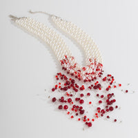 Thumbnail for Halloween Chunky Crystal Tassel Dripping Blood Pearl Chain Choker Necklace - ArtGalleryZen