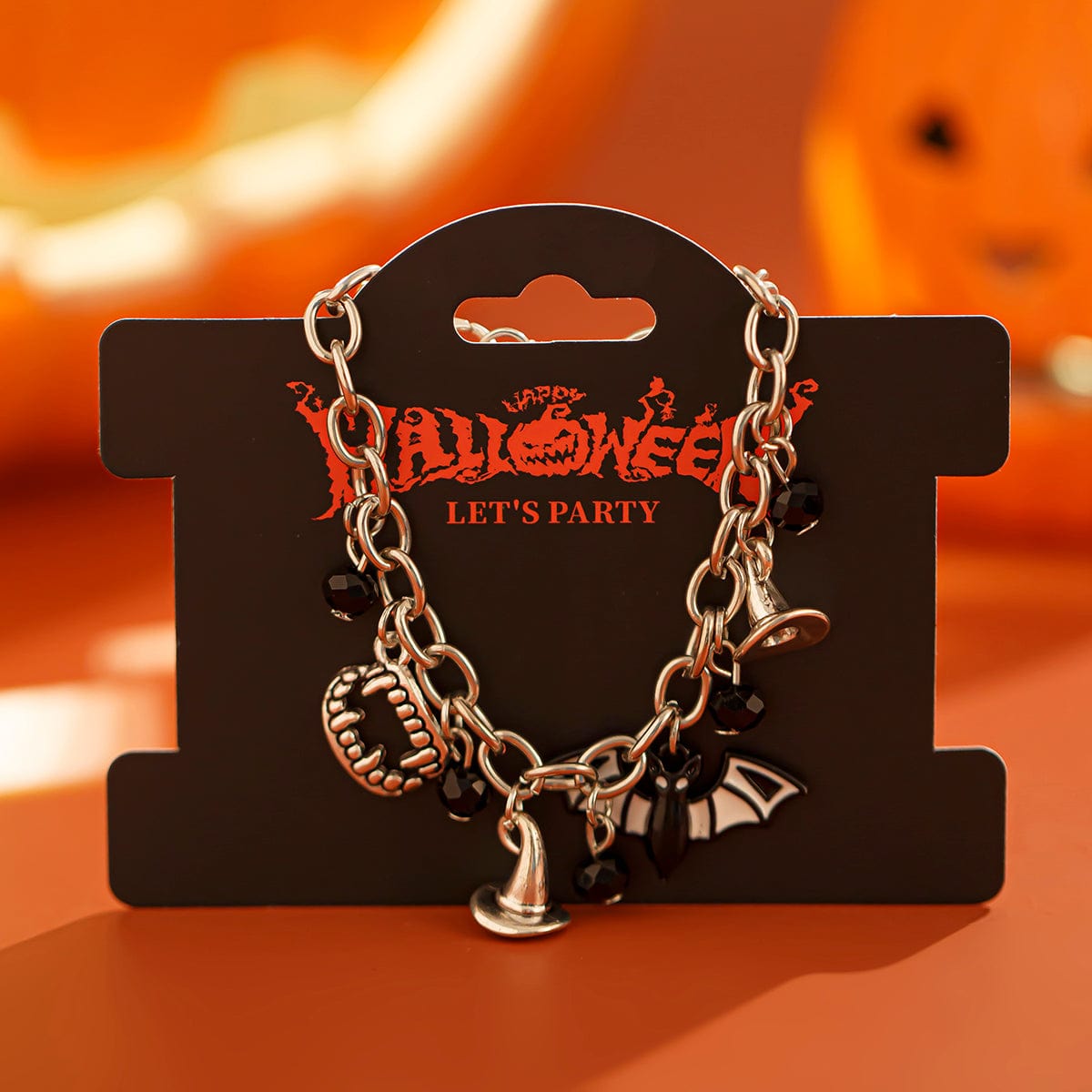 Halloween Crystal Tassel Bat Spider Fangs Pendant Bracelet - ArtGalleryZen