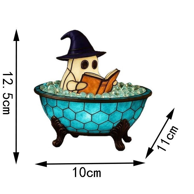 Halloween Ghost Bubble Bath Tiffany Lamp Night Light - ArtGalleryZen