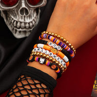 Thumbnail for Halloween Layered Pumpkin Ghost Spider Man Charm Strench Bracelet Set - ArtGalleryZen
