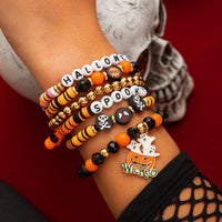 Thumbnail for Halloween Layered Pumpkin Ghost Spider Man Charm Strench Bracelet Set - ArtGalleryZen
