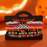 Thumbnail for Halloween Theme 6Pcs Pumpkin Vampire Ghost Charm Beaded Stretch Bracelet Set - ArtGalleryZen