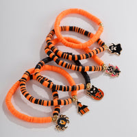 Thumbnail for Halloween Theme Layered Ghost Spider Pumpkin Kitten Charm Strench Bracelet Set - ArtGalleryZen