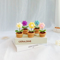 Thumbnail for Hand-knitted Potted Crochet Flower - ArtGalleryZen