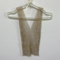 Thumbnail for Handmade Bling Rhinestone Fishnet See Through Mesh Halter Top - ArtGalleryZen