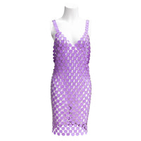 Thumbnail for Handmade Colorful Squamous Sequins Patchwork Rave Party Mini Dress - ArtGalleryZen