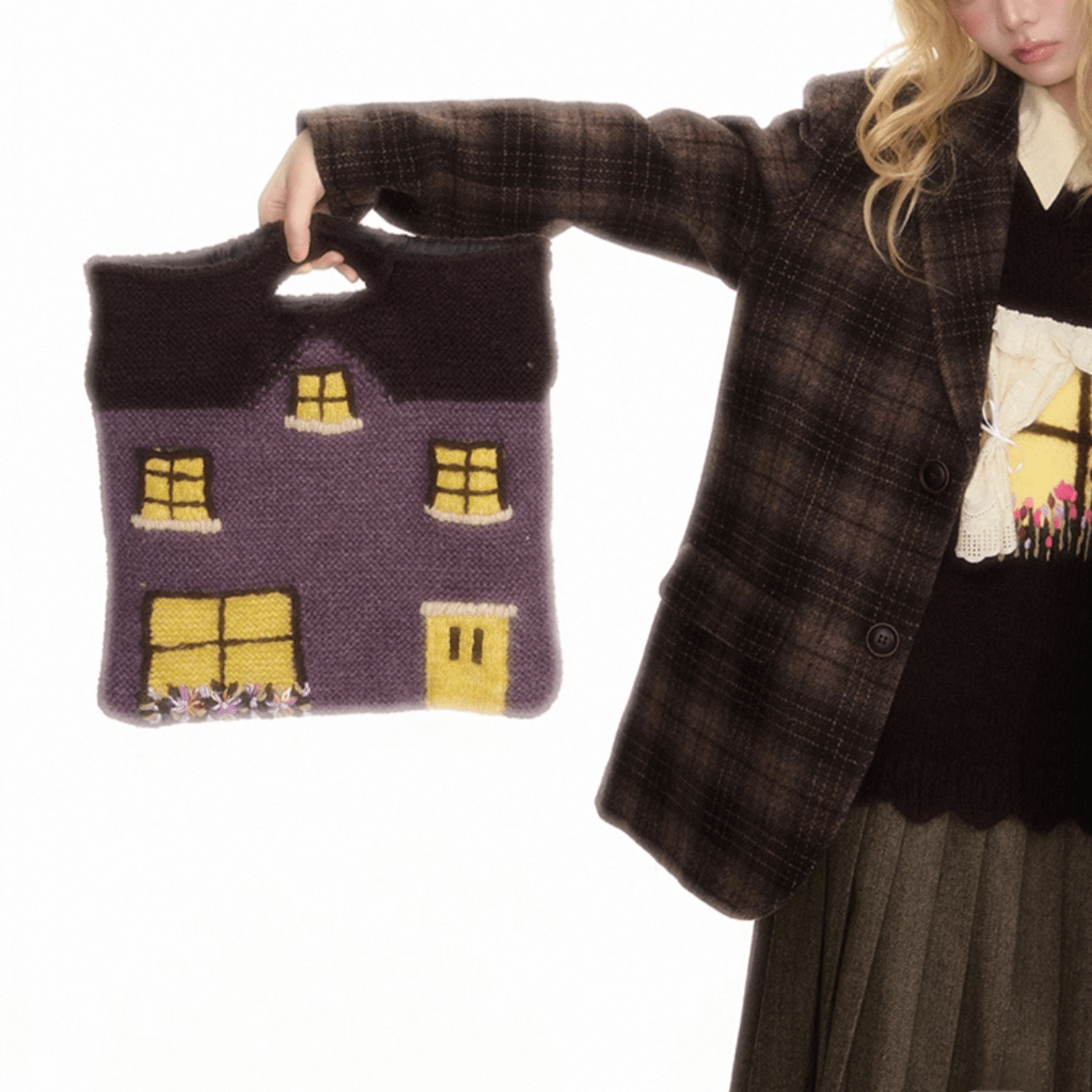 Handmade Cottage Knitted Tote Bag - ArtGalleryZen