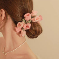 Thumbnail for Handmade Crochet Lily Of The Valley Chignon Hair Band - ArtGalleryZen