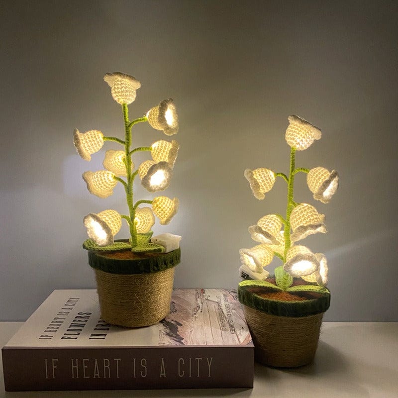 Handmade Crochet Lily Of The Valley Night Light - ArtGalleryZen