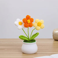 Thumbnail for Handmade Crochet Potted Daisy Flower - ArtGalleryZen