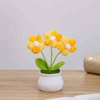 Thumbnail for Handmade Crochet Potted Daisy Flower - ArtGalleryZen