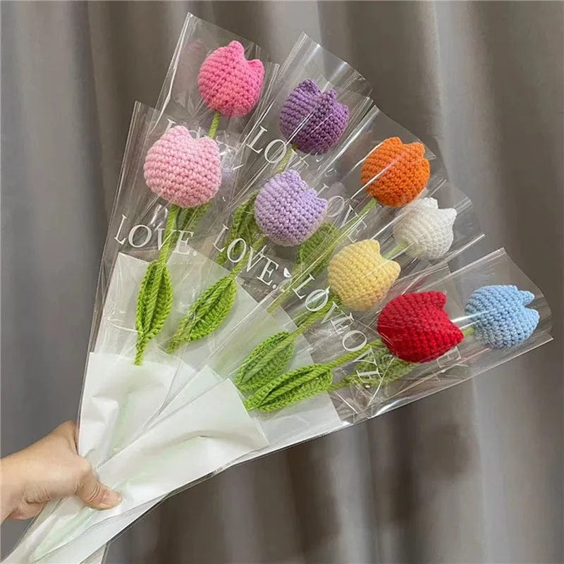 Handmade Crochet Tulip Flower - ArtGalleryZen