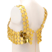 Thumbnail for Handmade Gold Silver Tone Glitter Sequins Party Tank Top - ArtGalleryZen