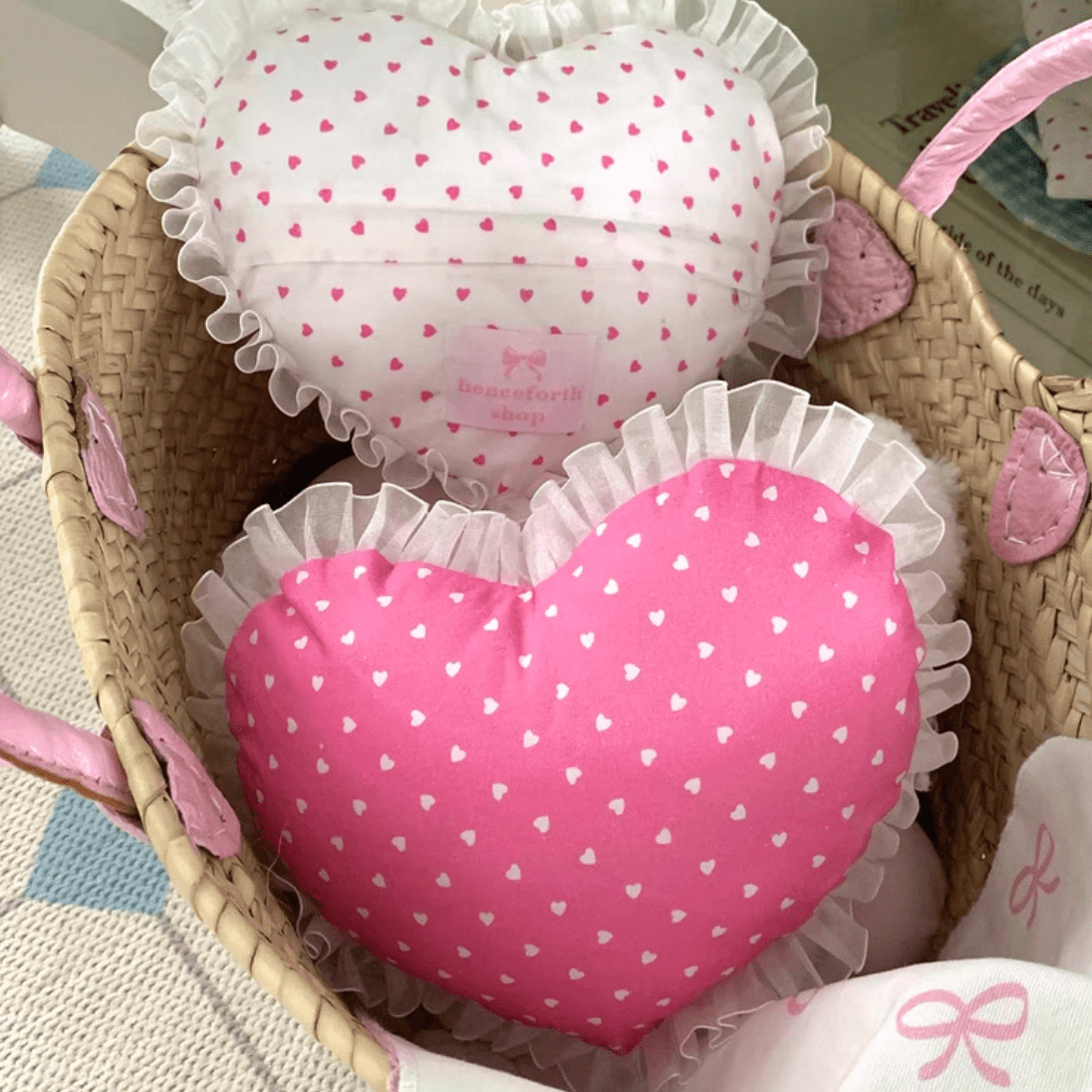 Handmade Heart Lace Fabric Removable Pillow Coaster - ArtGalleryZen