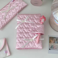 Thumbnail for Handmade Heart Satin Bowknot A6 Fabric Book Cover - ArtGalleryZen