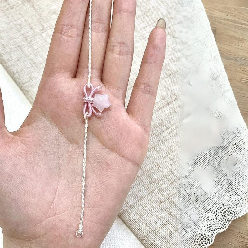 Handmade Natural Chalcedony Stone Bowknot Star Bracelet - ArtGalleryZen