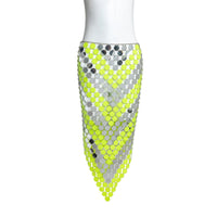 Thumbnail for Handmade Rhombic Colorful Glitter Sequins Patchwork Strappy Nightclub Party Skirt - ArtGalleryZen