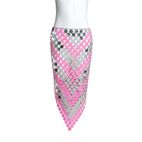 Thumbnail for Handmade Rhombic Colorful Glitter Sequins Patchwork Strappy Nightclub Party Skirt - ArtGalleryZen