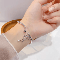 Thumbnail for Handmade Silver Ribbon Bangle Bracelet - ArtGalleryZen
