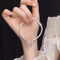 Thumbnail for Handmade Silver Ribbon Bangle Bracelet - ArtGalleryZen