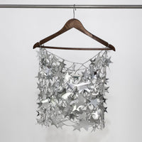 Thumbnail for Handmade Squamous Hollow Glitter Star Sequins Strappy Rave Party Skirt - ArtGalleryZen