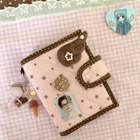 Thumbnail for Handmade Star Polka Dot Pink A6 B6 A5 Fabric Book Cover - ArtGalleryZen