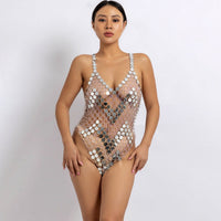Thumbnail for Handmade Transparent Squamous Bikini Sequin Dress - ArtGalleryZen