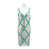 Thumbnail for Handmade Two-tone Squamous Sequins Patchwork Rave Party Midi Dress - ArtGalleryZen