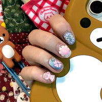 Thumbnail for Handmade Y2K Doro Cat Clover 3D Press on Nails Short False Nail - ArtGalleryZen