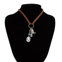 Thumbnail for Hippie Cactus Cowboy Hat Boots Pendant Velvet Necklace - ArtGalleryZen