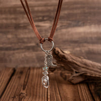 Thumbnail for Hippie Cactus Cowboy Hat Boots Pendant Velvet Necklace - ArtGalleryZen