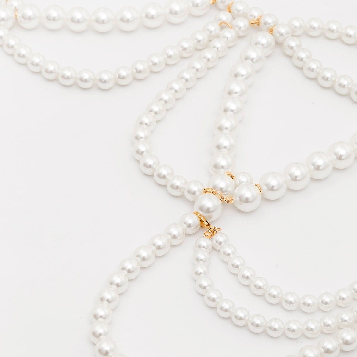 Hollow Chunky Pearl Body Chain Bra - ArtGalleryZen