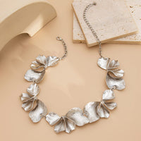 Thumbnail for Irregular Chunky Pleated Flower Petal Necklace - ArtGalleryZen