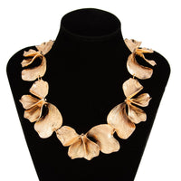 Thumbnail for Irregular Chunky Pleated Flower Petal Necklace - ArtGalleryZen