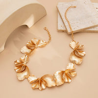 Thumbnail for Irregular Chunky Pleated Flower Petal Necklace - ArtGalleryZen