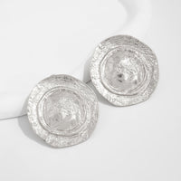 Thumbnail for Irregular Chunky Round Disk Stud Earrings - ArtGalleryZen