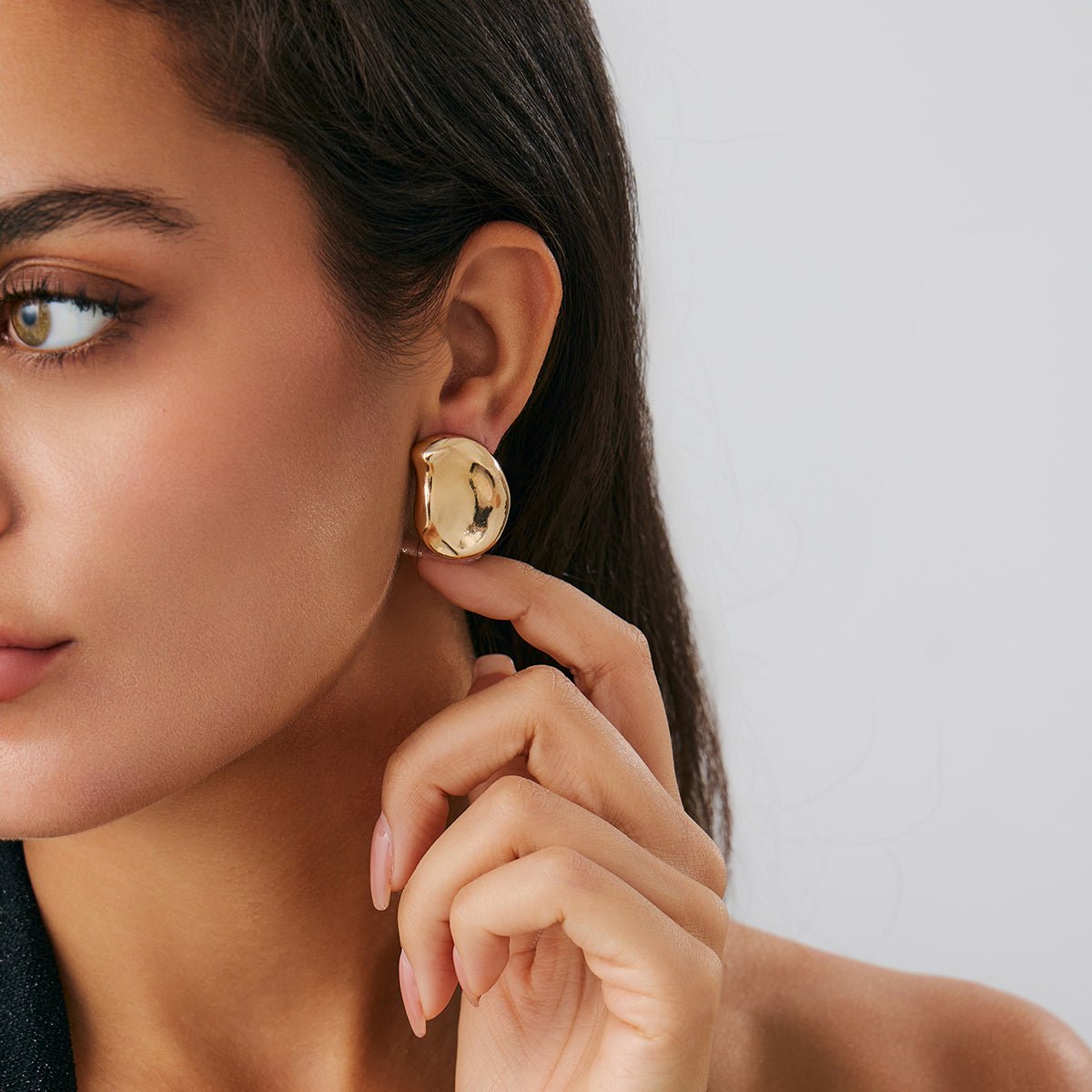 Irregular Glossy Waterdrop Stud Earrings - ArtGalleryZen