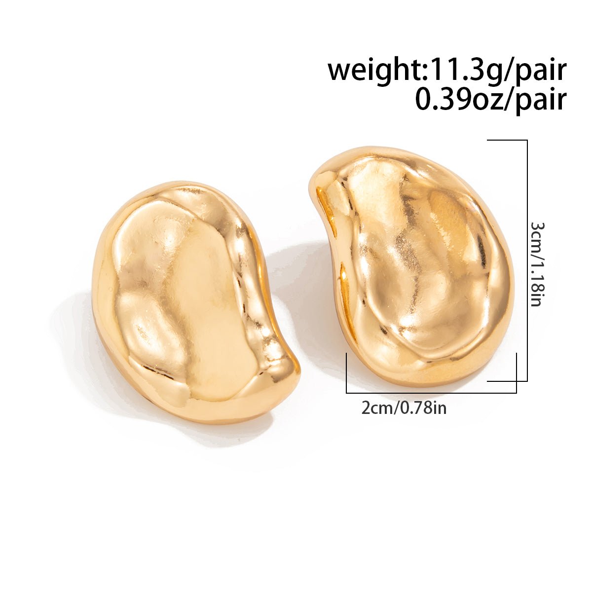 Irregular Glossy Waterdrop Stud Earrings - ArtGalleryZen