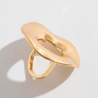 Thumbnail for Irregular Gold Silver Plated Chunky Hoop Ring - ArtGalleryZen