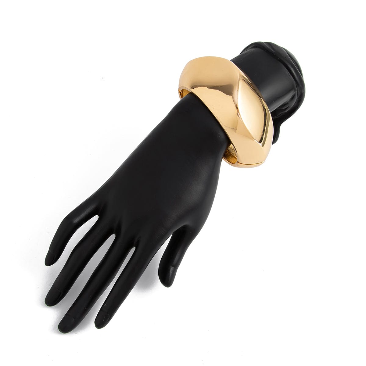 Irregular Gold Silver Plated Glossy Wide Cuff Bangle Bracelet - ArtGalleryZen